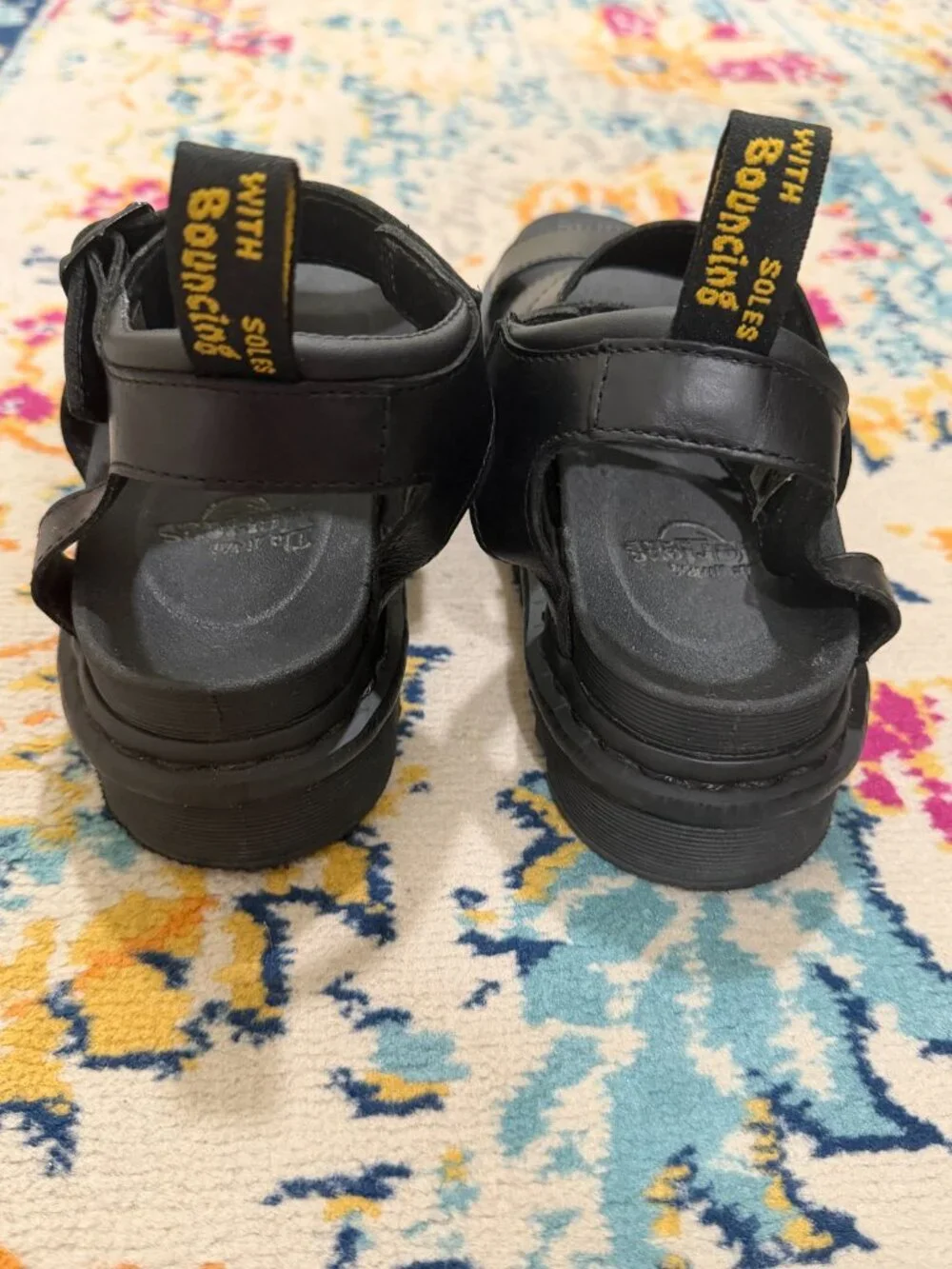 Dr. Martens Blaire Athena Leather Strap Sandals Black - Size 7